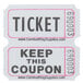 A pair of white Carnival King raffle tickets with black text.