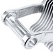 A silver metal pusher head assembly with a metal comb.