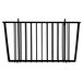 A black wire storage basket with vertical lines.