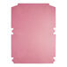 A pink rectangular box with a white surface and cut out sides.