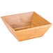 An American Metalcraft square bamboo bowl with a square top.