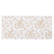 A white glassine candy box pad with a gold floral pattern.
