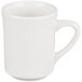 An Acopa ivory stoneware mug with a handle on a white background.