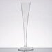 A Fineline clear plastic champagne flute with a thin stem.