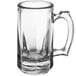 A case of 12 clear glass Libbey beer mugs with handles.