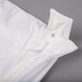 A white fabric pillow protector with a white zipper.
