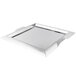 A Vollrath stainless steel square serving tray with handles.