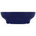 A cobalt blue rectangular bowl with a white background.