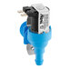 A Hoshizaki water supply valve with a blue and white device and a black plug.