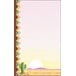 Menu paper with a white background and a border with a desert scene and cactus.