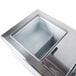 A silver rectangular Excellence ice cream dipping cabinet with a flip lid.