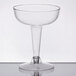A clear Fineline Flairware champagne glass with a clear stem.