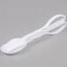 A white plastic tongs with a white plastic handle.