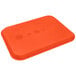 An orange rectangular Carlisle plastic fast food tray.