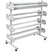 A white unassembled Bulman 48" paper rack with wheels.
