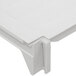 A close-up of a white plastic Camshelving® solid shelf.
