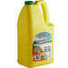A yellow plastic jug of Admiration vegetable oil with a label.