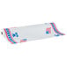 A roll of white paper with red and blue patriotic designs.