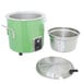 A green Vollrath stock pot with a lid.