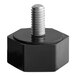 A black hexagon with a thumbscrew on top.