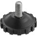 An Edlund black and silver plastic screw with a metal nut.