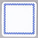 A white square Ketchum Manufacturing deli tag with a blue and white checkerboard border.