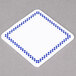 A white square Ketchum Manufacturing deli tag with a blue checkered border.