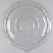 A clear plastic lid with a circular rim covering a clear plastic bowl.