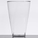 A clear Fineline clear plastic square bottom tumbler on a white surface.