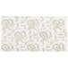 A white rectangular pad with gold floral design.