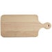 A Choice wooden bread/charcuterie cutting board with a handle.