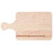 A Choice wooden serving and cutting board with a handle and knife slot.