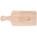 A Choice wooden cutting board with a handle.