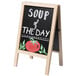 An American Metalcraft mini chalkboard menu sign with a tomato painted on it.