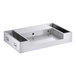 An Avantco stainless steel rectangular base with two compartments.
