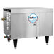 A stainless steel Hubbell compact ventless booster heater with a silver rectangular shape and buttons.