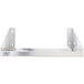 A stainless steel wall mount shelf with two holes from Advance Tabco.