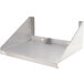 A stainless steel wall mount shelf with a metal frame.