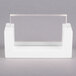 A white rectangular object with a clear plastic frame.
