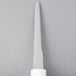 A Mercer Culinary Boston style oyster knife with a white textured plastic handle and a silver metal tip.