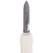A Dexter Russell oyster knife with a white textured poly handle.