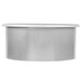 A silver Vollrath stainless steel round in-counter trash chute.