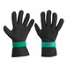 A pair of black Unger neoprene gloves with a green band.