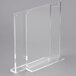 A clear acrylic Cal-Mil card holder with a clear base for 8 1/2" x 11" paper.