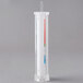 A clear plastic tube with a red, blue and white tube inside.