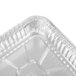 A Durable Packaging square foil cake pan and clear plastic lid.