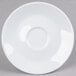A Tuxton porcelain white saucer with a circle in the middle.