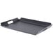 A black rectangular GET room service tray with handles.