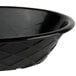 A black oval polyethylene basket with a weave pattern.