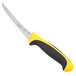 A Mercer Culinary Millennia Colors boning knife with a yellow handle.